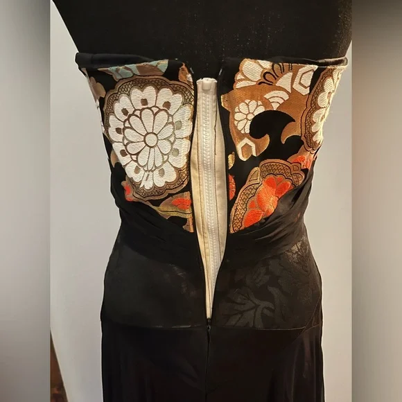 Custom Anne Namba strapless silk gown sz s